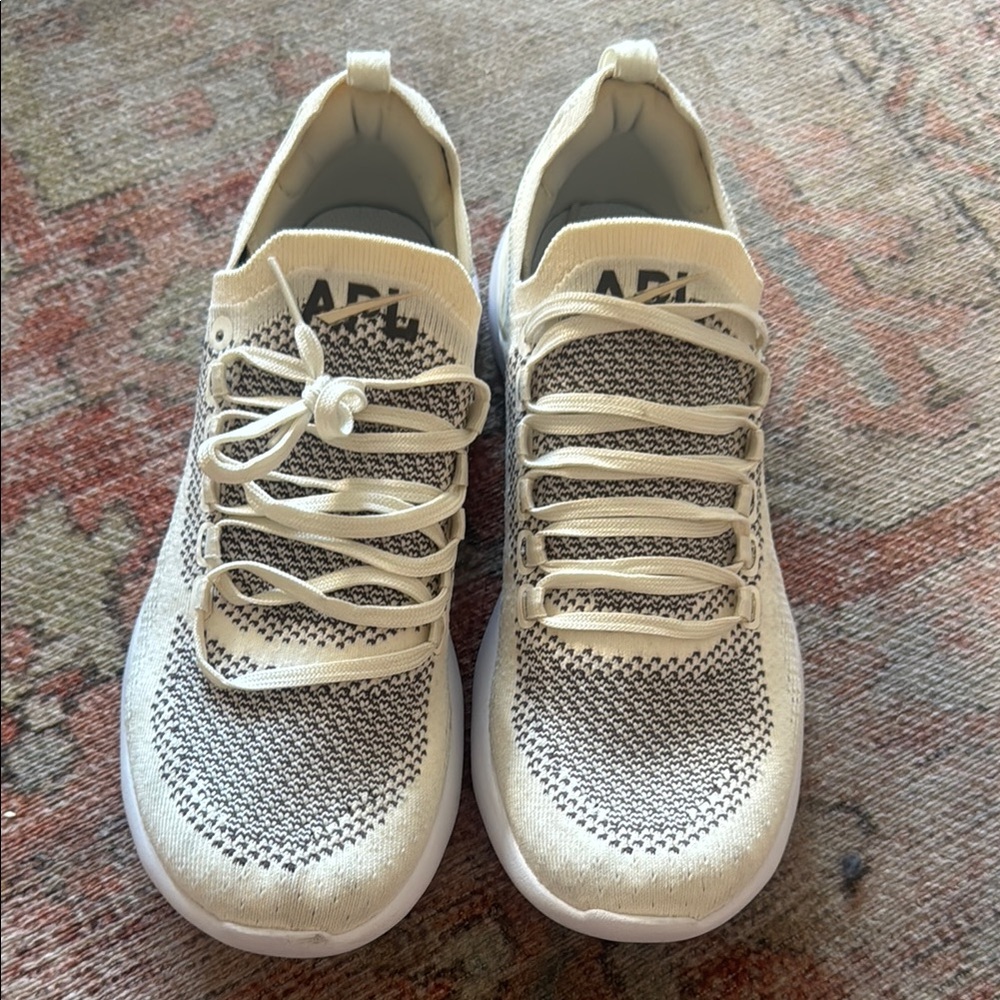 APL Cream and Black Knit Sneakers
